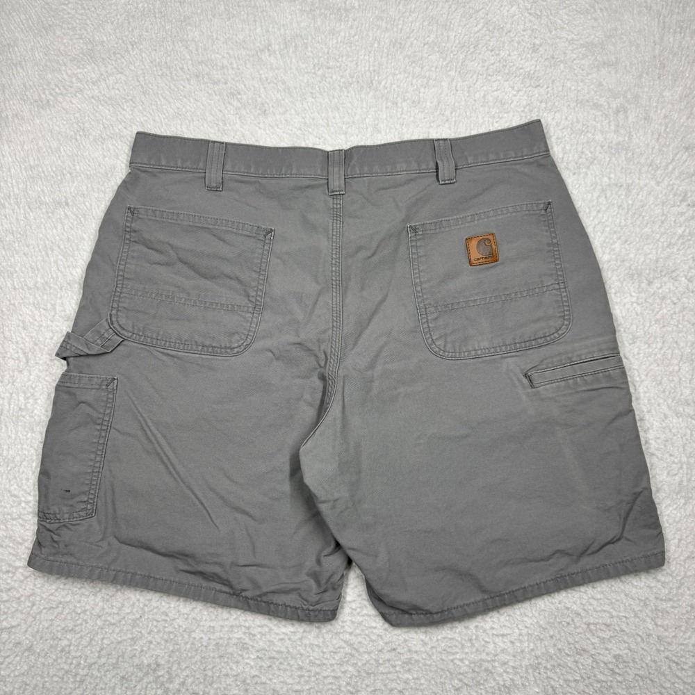 Vintage Carhartt Shorts Gray Canvas Carpenter B144 APH Workwear Men's Size 38 - Picture 7 of 10